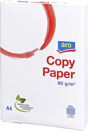Папір для копіювального паперу aro Універсальний папір - DIN A4-80 г/м - 5 x 500 аркушів - білий, універсальний копіювальний папір для домашнього офісу Лазерний принтер, струменевий принтер, рахунки-фактури, домашній офіс