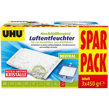Мішок для заправки осушувача UHU 3 шт. 450 г в комплекті запобігає появі вологи та затхлих запахів
