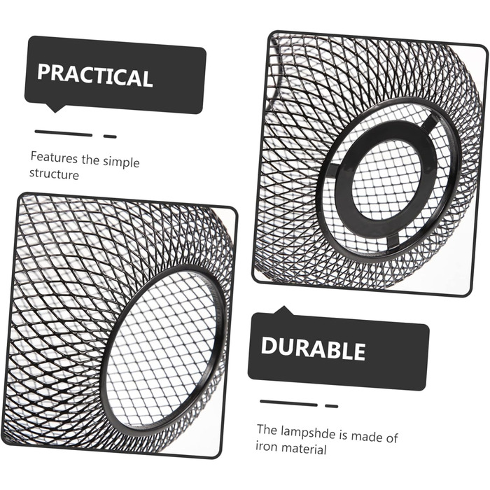 Вінтажні ліхтарі Абажур Люстра Лампа Захисна клітка Металева клітка Абажур Підлоговий абажур Лампа Захисний корпус Металева клітка Пряма кована 19x15смx2 шт. Чорнаx2 шт., 2 шт.