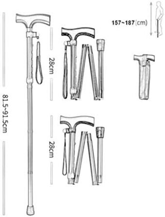 Палиця для ходьби, складна палиця для ходьби, регульована палиця для ходьби і палиця для ходьби Портативна палиця для ходьби для чоловіків і жінок, зручна Т-подібна ручка з клена