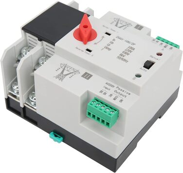 Автоматичний перемикач 2P 220 В 100 A ATS PC DIN Rail Домашній перемикач Аварійний перемикач передачі електроенергії для муніципальної енергетики, генератор, ZGQ5-100/2P, 2P