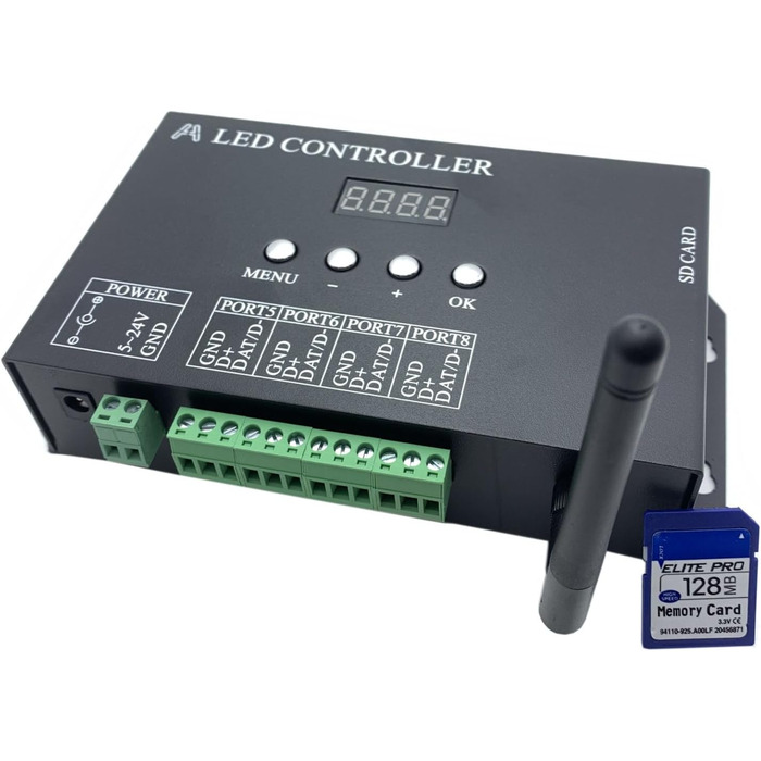 Піксельний контролер TOPXCDZ H807SB WIFI 4ch artnet/dmx to spi LED з SD картою для WS2811 WS2812B WS2815 WS2813 APA102