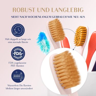 Зубна щітка Royal Denta Gold Super Soft 4 шт. и, екстра м'яка для чутливих зубів і ясен, щетина подвійної довжини для чищення міжзубних проміжків