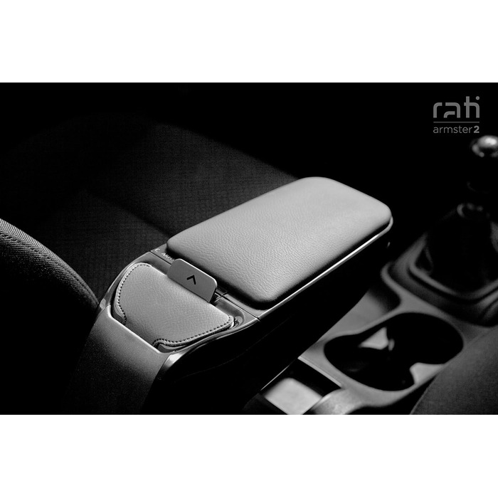 Підлокітник Rati Armster2 підходить для FIAT 500L 2012-2017 / FIAT 500L LIVING 2012-2017 / FIAT 500L TREKKING 2012-2017 чорний Центральний підлокітник з відсіком для зберігання, ідеально підходить для центральної консолі BLACK & POCKET