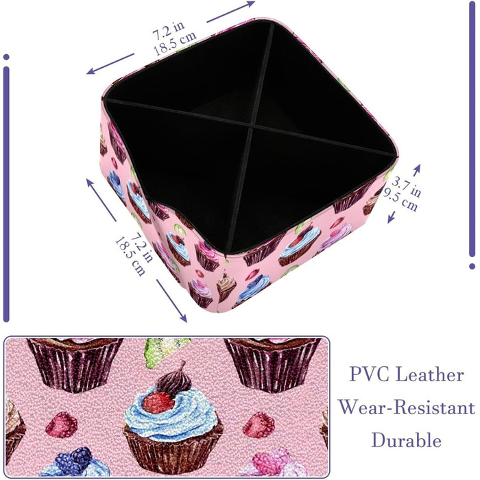 Офісна організація, Органайзер для ручок для столу, Веганська шкіра, Кедді на пульті дистанційного керування, Красивий візерунок фруктового торта Каваї, Візерунок органайзера для зберігання на столі 7118