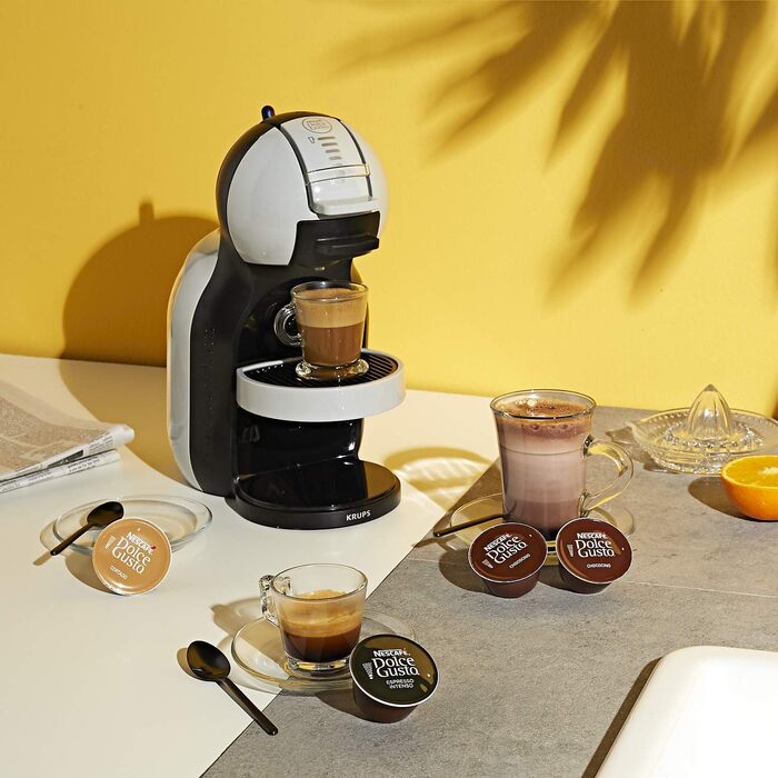 Кавоварка Krups Nescaf Dolce Gusto Mini Me KP123BK та інші напої, автоматична, 0,8 л, сіра/чорна