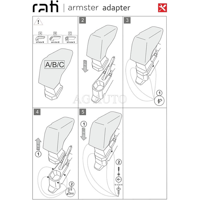 Автомобільний центральний підлокітник з адаптером, Armster 3, підходить для Suzuki Ignis, 2017-