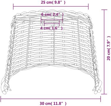 Абажур, стельовий абажур для вітальні, спальні, їдальні, підвісний абажур з 1 лакованим залізним розеткою, плафон стельового світильника, абажур настільної лампи, коричневий плетений коричневий Ø 30 x 20 см