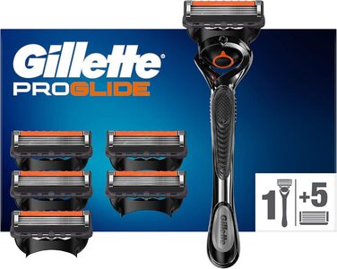 Бритва Gillette Fusion 5 ProGlide чоловіча з обрізним лезом для точності та фрикційного покриття, бритва 6 лез бритви