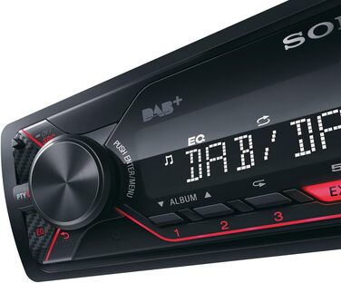 Автомобільна стереосистема Sony DSX-A510KIT DAB з антеною, подвійним роз'ємом Bluetooth, NFC, USB та AUX синє освітлення Гучний зв'язок, чорний (радіо DAB без Bluetooth)