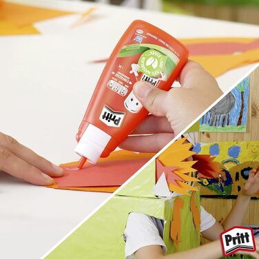 Універсальний клей Pritt, швидковисихаючий клей з легким нанесенням, рідкий клей без розчинників для дітей, білий клей для рукоділля 6x100 г для багатьох матеріалів для рукоділля, 9H PAKA2