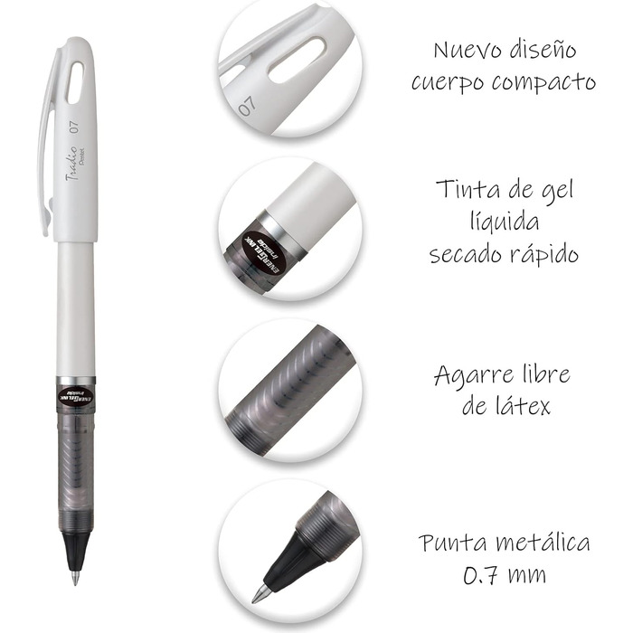 Ролик для рідкого гелю Pentel BL117W-A EnerGel, 12 упаковок, чорний