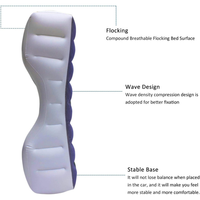 Надувний матрац Niktule Car Travel, Зазорна накладка на заднє сидіння, Автомобільний надувний матрац Подушка для заднього сидіння автомобіля, Матрац Надувне ліжко Подушка Кемпінговий Повітряний шезлонг, Надувне ліжко Самохідне туристичне ліжко для автомоб