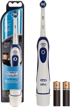 Електрична зубна щітка Oral-B Pro-Expert, 1 ручка, 1 насадка для зубної щітки Precision Clean, 2 батареї, 1 режим з 2D-чищенням, синій і білий 1 уп