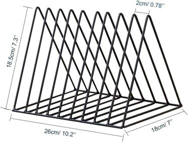 Стійка для журналів Сучасний тримач журналів Стійка для журналів Книжкова полиця Колекціонер журналів, підставка для книг на 9 слотів, металева організаційна стійка для школи, офісу, дому (чорна), 2 Pack