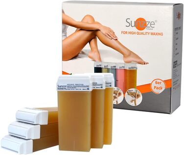 Картриджі Sunzze Warm Wax Roll On Set Honey, бразильський набір для депіляції, восковий валик, віск, 6 шт. на 100мл