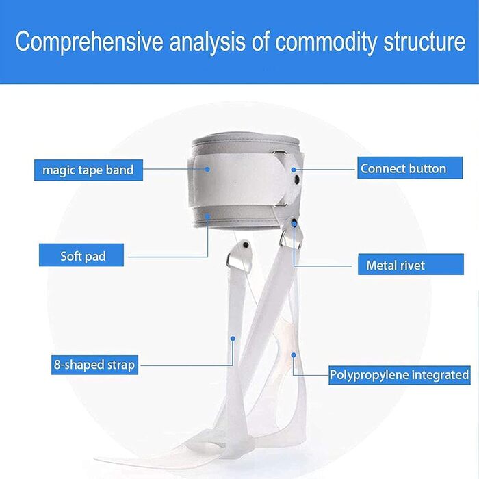 Підтримка гомілковостопного суглоба, ортез для підйому стопи, ортез для корекції постави, ортез для підйому гомілковостопного суглоба, підтримка ортопедичної шини, захист шини для кращого руху, ліворуч