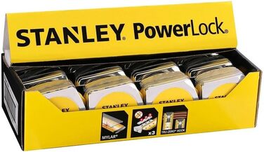 Рулетка Stanley Powerlock (пластиковий корпус, довжина 10 м, ширина 25 мм, метрична шкала, ремінна кліпса) 1-33-442