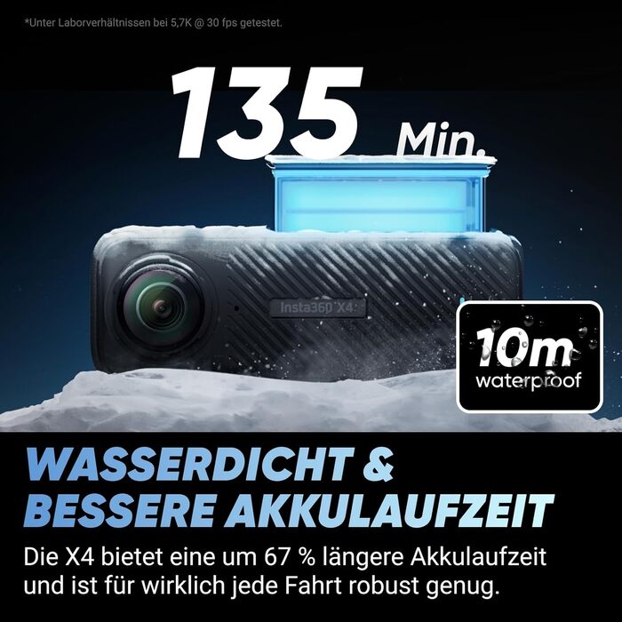 Набір керма мотоцикла Insta360 X4 - водонепроникна 360-градусна екшн-камера 8K, ширококутне відео 4K, невидима палиця для селфі, знімні захисні лінзи, редагування AI, стабілізація, без картки microSD