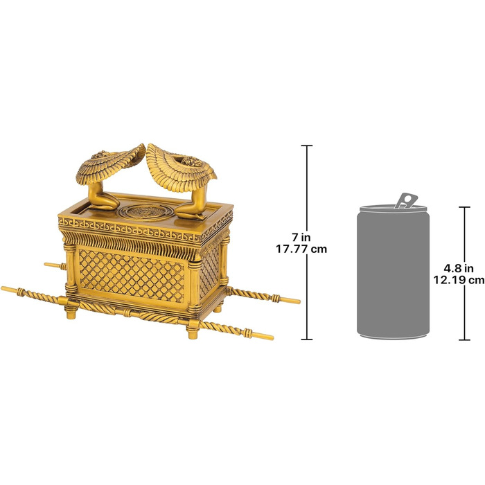Дизайн Toscano Релігійна подарункова скринька для прикрас, єгипетські статуетки, 10 x 11,5 x 18 см Ковчег Заповіту