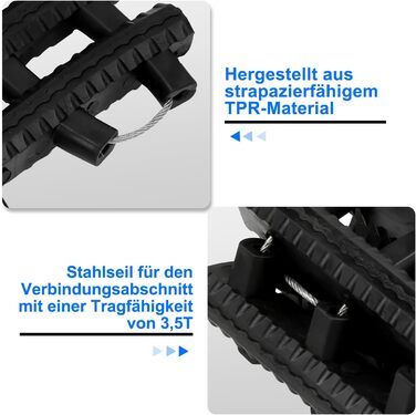 Автомобільна допомога при наближенні, Набір з 2 допоміжних засобів для зчеплення, Надміцний гумовий набір допомоги при наближенні, Тяговий килимок з сумкою для перенесення, Килимок для підходу до бездоріжжя Пісковий лист для снігу, EIS 100 см, 100 шт., 21
