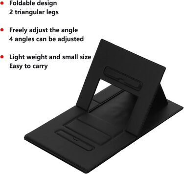 Складаний комп'ютерний стіл, 17,7 X 9,8 X 0,4 дюйма, водовідштовхувальний, регульований, портативні столи, столик для мобільного телефону, ноутбука, планшета, ліжка, дивана