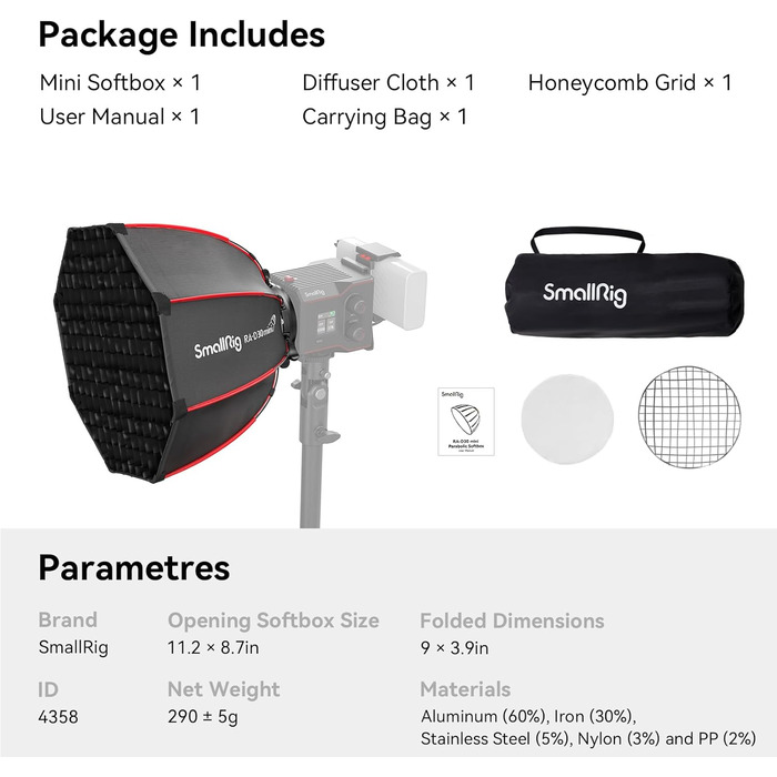 Сумісний з SmallRig RC 60B COB Led Video Light - 4358, 30 29