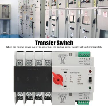 Автоматичний перемикач подвійної потужності Автоматичний перемикач передачі ZGQ5-100/4P 220V Перемикач подвійного генератора потужності Електронний автоматичний вимикач Перемикач передачі