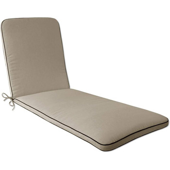 ВИВ. Romeo Elegance Reclining Pad - Dralon, водовідштовхувальний, стійкий до погодних умов, легко чиститься, з подвійною окантовкою, 190x60x5 см, Natural Natural (1 упаковка)