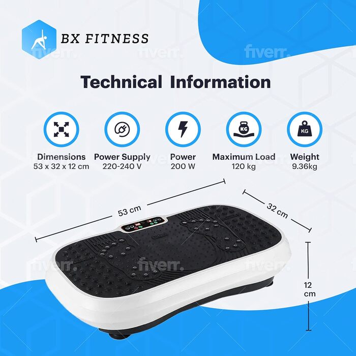 Віброплита Fitness 3D White