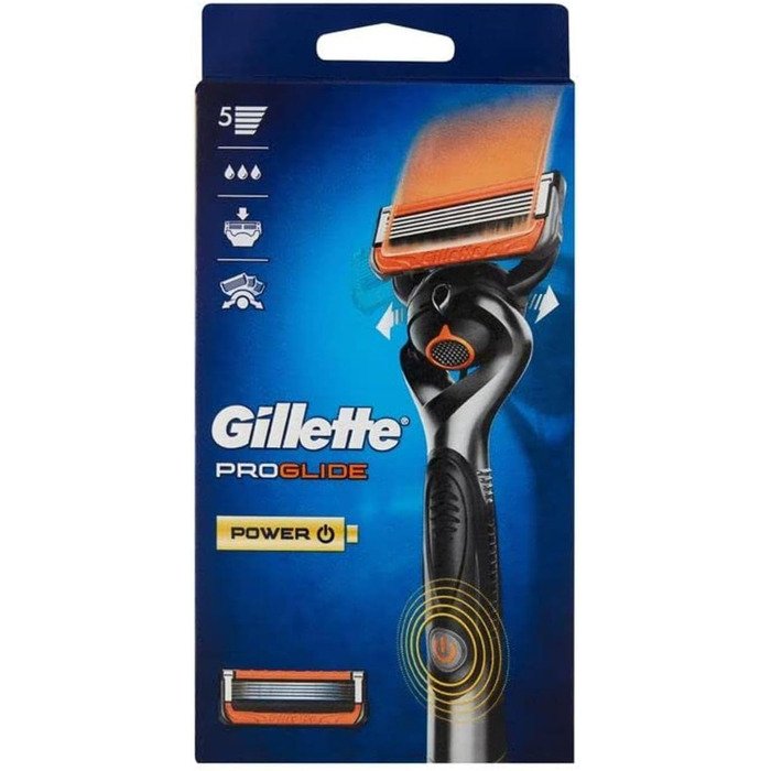 Тример для бороди для чоловіків Gillette Fusion ProGlide Power, леза бритви від руки, 1 ручка та 1 лезо бритви з 1 лезом, очищають найскладніші ділянки