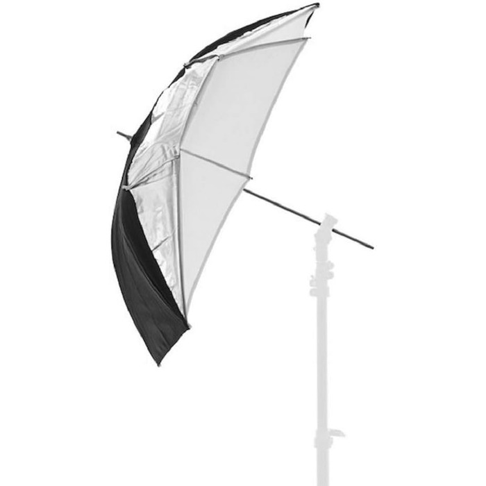 Від Manfrotto Dual Duty Umbrella 72 см, чорний/білий/сріблястий 72 см Чорний / Сріблястий / Білий