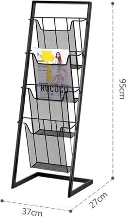 Організовує ваші матеріали для читання, Підлоговий стелаж для журналів, Підставка для брошур, Тримач для журналів для літератури, Стелаж для журналів з 4 кишенями для продуктів, виставок, ярмарків Золото
