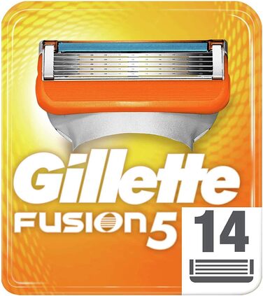 Леза для бритви Gillette Fusion 5 з обрізним лезом для точного та фрикційного покриття, 14 змінних лез 14 шт. (1 упаковка) Стандартна упаковка