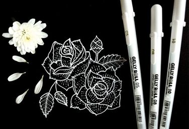 Ручки Яскрава Біла Sakura Pigma Micron Black, 03,05,1 мм, 3