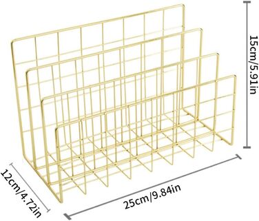 Настільний органайзер для лотків для листів 3 сітки Лоток для паперу Органайзер для папки з листами Металева стійка для книг Золоті лотки для листів Штабельовані металеві лотки для зберігання