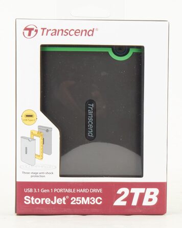 ТБ USB Type-C Storejet 25M3C - 2, 5-дюймовий зовнішній жорсткий диск з ударостійким типом C TS2TSJ25M3C, 2