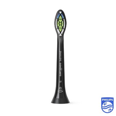 Оригінальні насадки для звукових зубних щіток Philips Sonicare Original W2 Optimal White - 8 упаковок (модель HX6068/13) (чорні, 4 шт. и (1 упаковка))