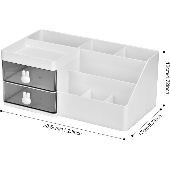 Органайзер для макіяжу DUOJIN Коробка для зберігання косметики Туалетний столик Органайзер для косметики з шухлядою, коробка для макіяжу з висувними ящиками для комода, спальні, ванної кімнати (білий)
