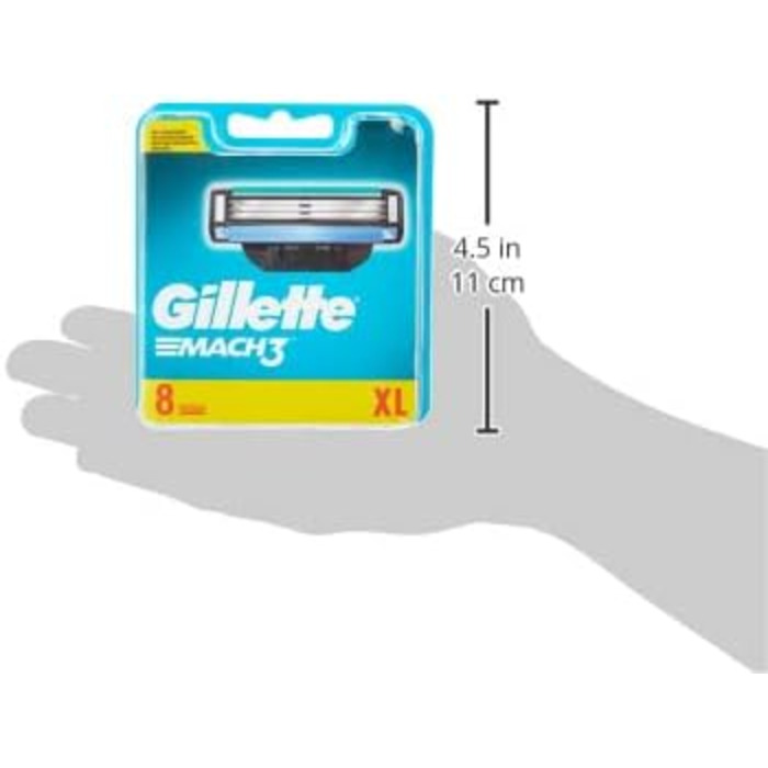 Леза для бритви Gillette Mach3 з посиленими смужками вологості, 16 змінних лез стандартно - 16 шт.