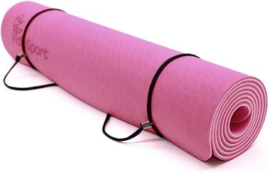 Тренажер Fidusport TPE Yoga Mat - Нековзний плечовий ремінь для фітнесу, пілатесу та гімнастики - Килимок для вправ з плечовим ременем і легким дизайном рожевий