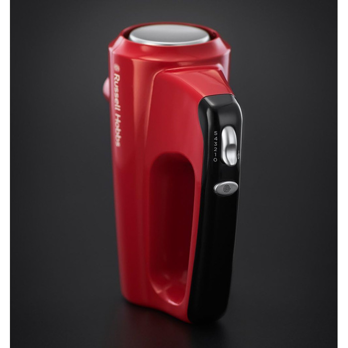 Ручний міксер Russell Hobbs ручний міксер Desire Red (5 рівнів швидкості функція турбо, 2 вінчики для посудомийної машини та гачки для тіста, кнопка виймання, вертикальне паркувальне положення) Ручний міксер 24670-56 Ручний міксер Desire одинарний