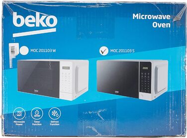 Мікрохвильова піч Beko Moc201103S, 20 л, цифрова, сріблястого кольору 45,2 x 32,5 x 26,2 см