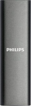 Зовнішній портативний SSD-накопичувач Philips на 250 ГБ - ультратонкий SATA Ultra Speed USB-C, швидкість читання до 540 МБ/с, алюміній