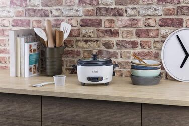 Рисоварка Russell Hobbs мала середня 0,8 л з вставкою для пароварки (функція підтримки тепла, каструля з антипригарним покриттям, ложка для рису та мірна чашка, мультиварка для овочів та риби тощо) 27030-56 Одинарний