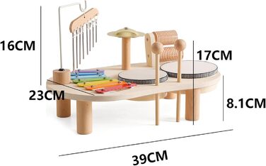 Дитяча барабанна установка, музичні інструменти для дітей від 1 року, іграшкові барабани Монтессорі з ксилофоном, барабани для дітей