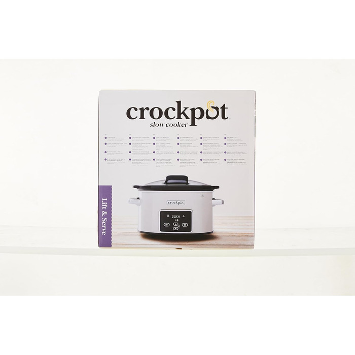 Цифрова мультиварка Crock-Pot з відкидною кришкою Регульований час приготування 3,5 літра (3-4 людини) Гриби та хром CSC060X