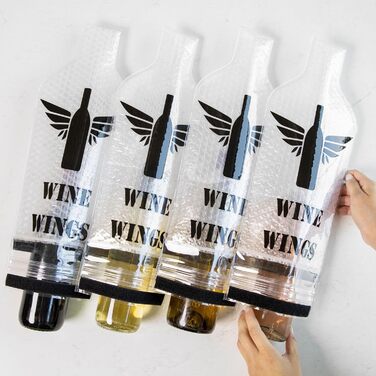 Дорожня сумка Wine Wings з багаторазовим герметичним чохлом для пляшки вина 17 дюймів x 7 дюймів прозора