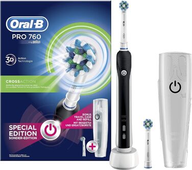 Електрична зубна щітка Braun Oral-B Pro 760 зі щіткою та дорожнім кейсом, чорна