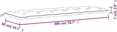 Подушки для садової лавки 2 шт. Багатобарвна 200x50x7 см Тканина,361749